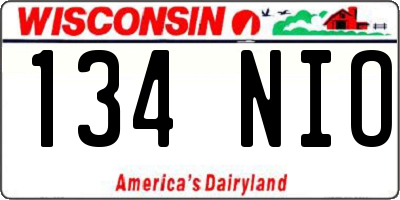 WI license plate 134NIO