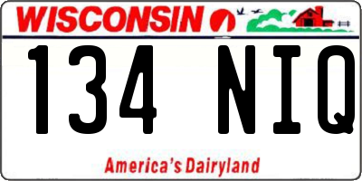 WI license plate 134NIQ