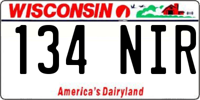 WI license plate 134NIR