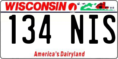 WI license plate 134NIS