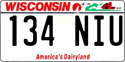 WI license plate 134NIU
