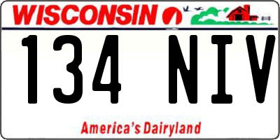 WI license plate 134NIV