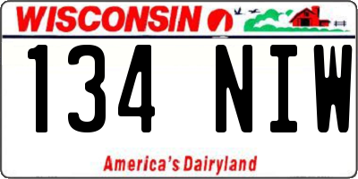 WI license plate 134NIW