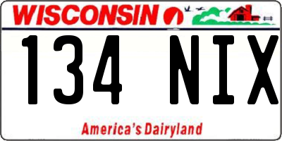 WI license plate 134NIX