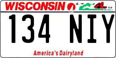 WI license plate 134NIY