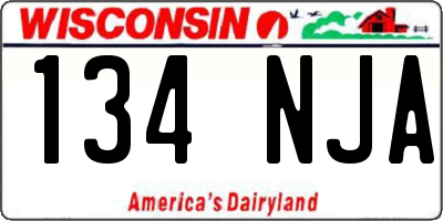 WI license plate 134NJA