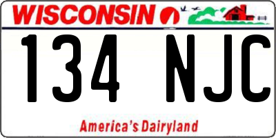 WI license plate 134NJC
