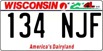 WI license plate 134NJF