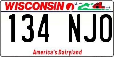 WI license plate 134NJO