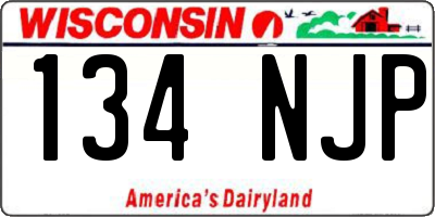 WI license plate 134NJP
