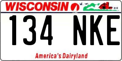 WI license plate 134NKE