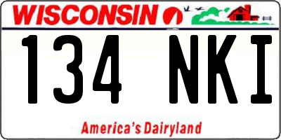 WI license plate 134NKI