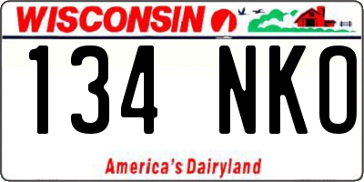 WI license plate 134NKO