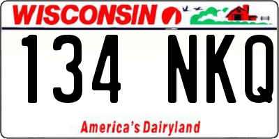 WI license plate 134NKQ