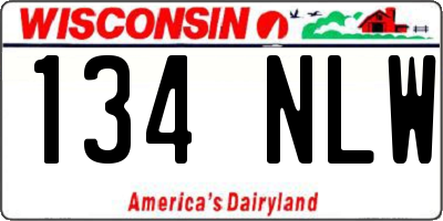 WI license plate 134NLW
