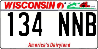 WI license plate 134NNB