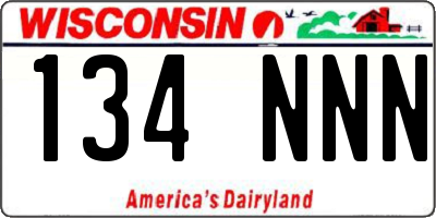 WI license plate 134NNN
