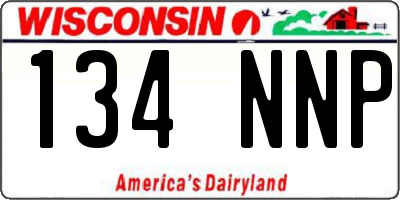 WI license plate 134NNP