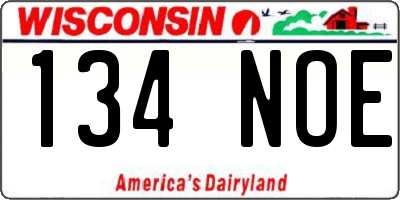 WI license plate 134NOE