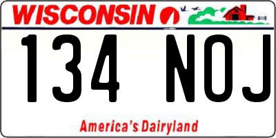 WI license plate 134NOJ