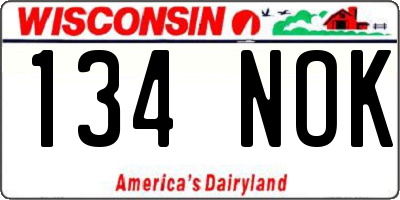 WI license plate 134NOK