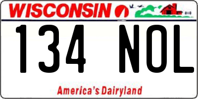 WI license plate 134NOL