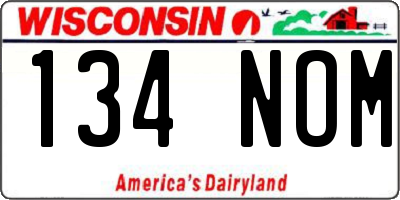 WI license plate 134NOM