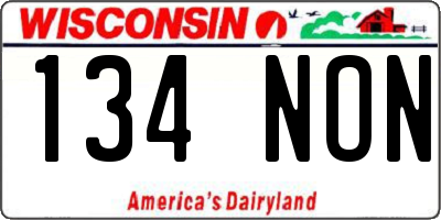 WI license plate 134NON