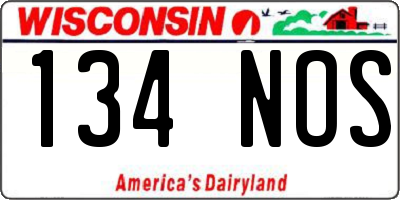 WI license plate 134NOS