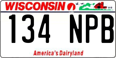 WI license plate 134NPB