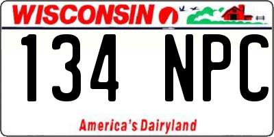 WI license plate 134NPC