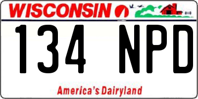 WI license plate 134NPD