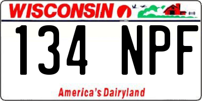 WI license plate 134NPF