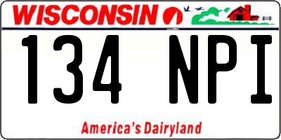 WI license plate 134NPI
