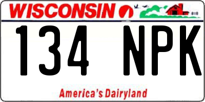 WI license plate 134NPK