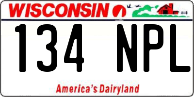 WI license plate 134NPL