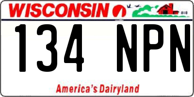 WI license plate 134NPN