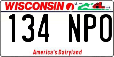 WI license plate 134NPO