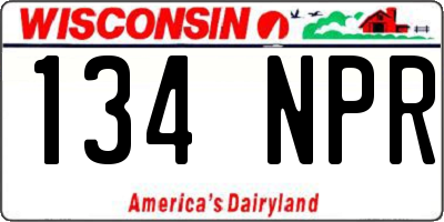 WI license plate 134NPR