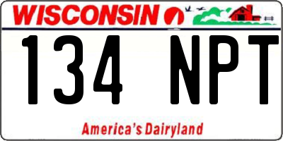 WI license plate 134NPT