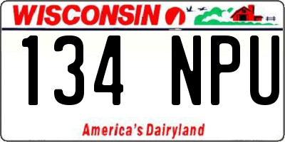 WI license plate 134NPU