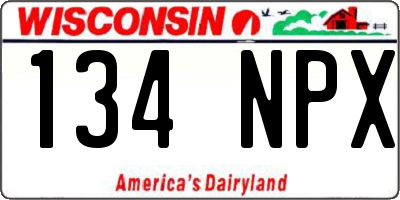 WI license plate 134NPX