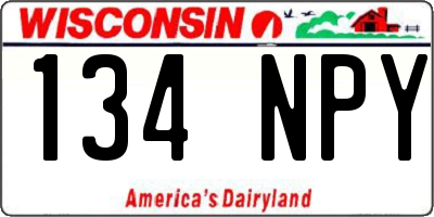 WI license plate 134NPY