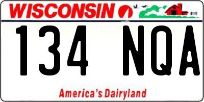 WI license plate 134NQA