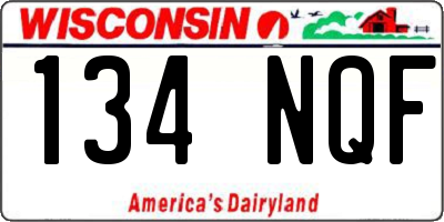 WI license plate 134NQF