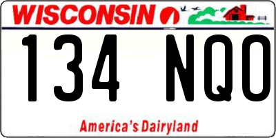 WI license plate 134NQO