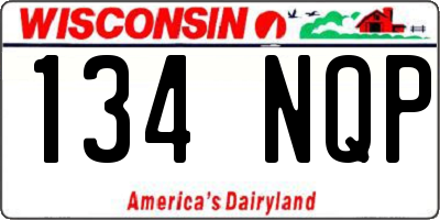 WI license plate 134NQP