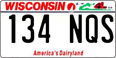 WI license plate 134NQS