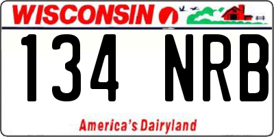 WI license plate 134NRB