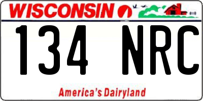 WI license plate 134NRC